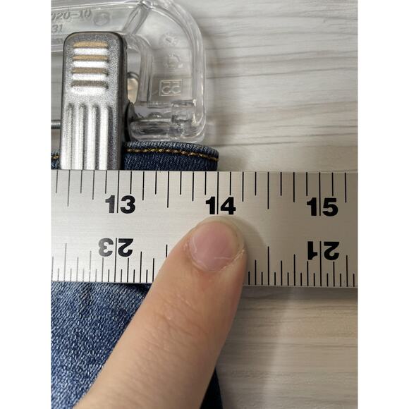 Kendall + Kylie Denim Shorts Womens 7/28 Dark Wash The Icon Cuffed Distressed - Picture 4 of 13